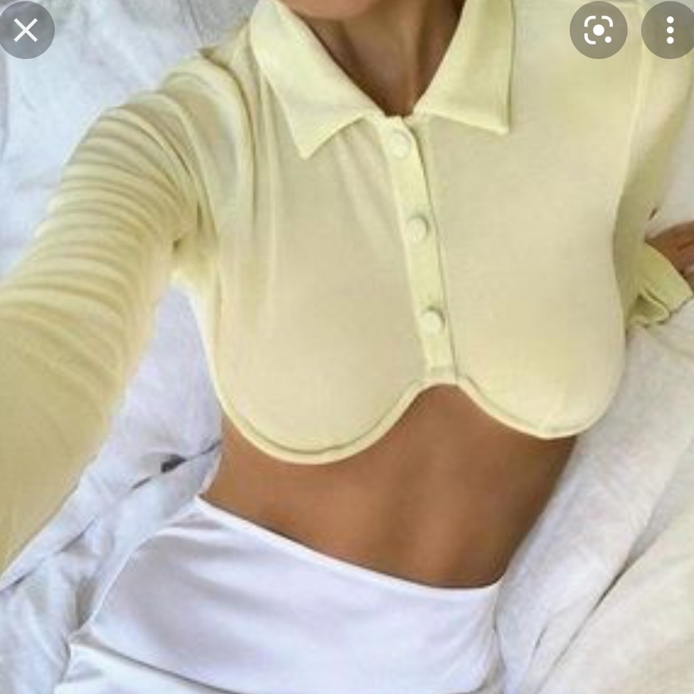 Yellow underwire crop top (not see through)